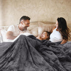 HOW'S MY HOUSE Heated Blanket 84" x 90", Dual Control Electric Blanket Queen Size with 10 Time Settings & 6 Heating Levels, Over-Heat Protection, Flannel Sherpa Super Cozy with ETL Certification, Gray