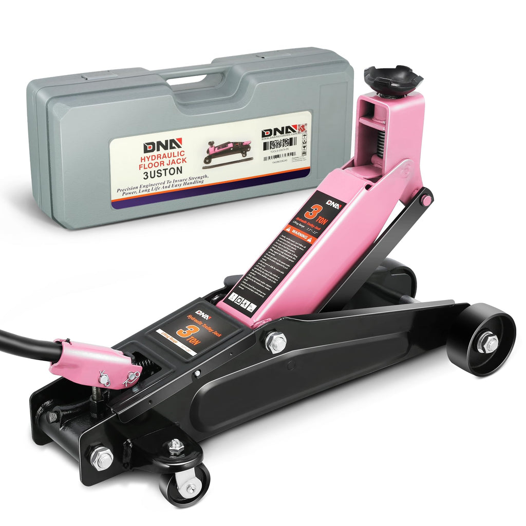 DNA MOTORING TOOLS-00234 Low Profile Hydraulic Trolley Service/Floor Jack, 2 Ton (4000 lbs) Capacity, Lifting Range 5.1"-13", Black