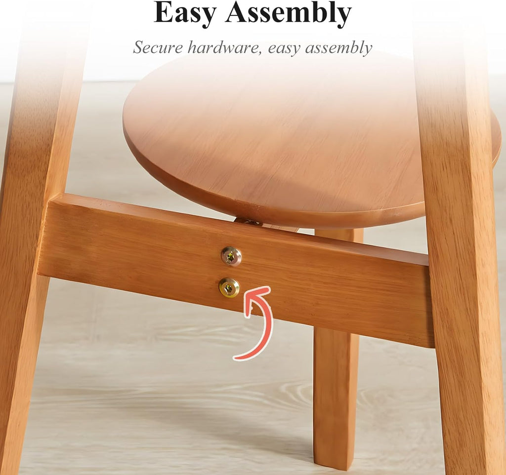 Side Table, 2-Tier Round End Tables Living Room, Mid Century Modern Side Table, Round Nightstand, Oak Accent Table, Small Round Coffee Table, 16.54" Dia.x 23.62" H(Natural)