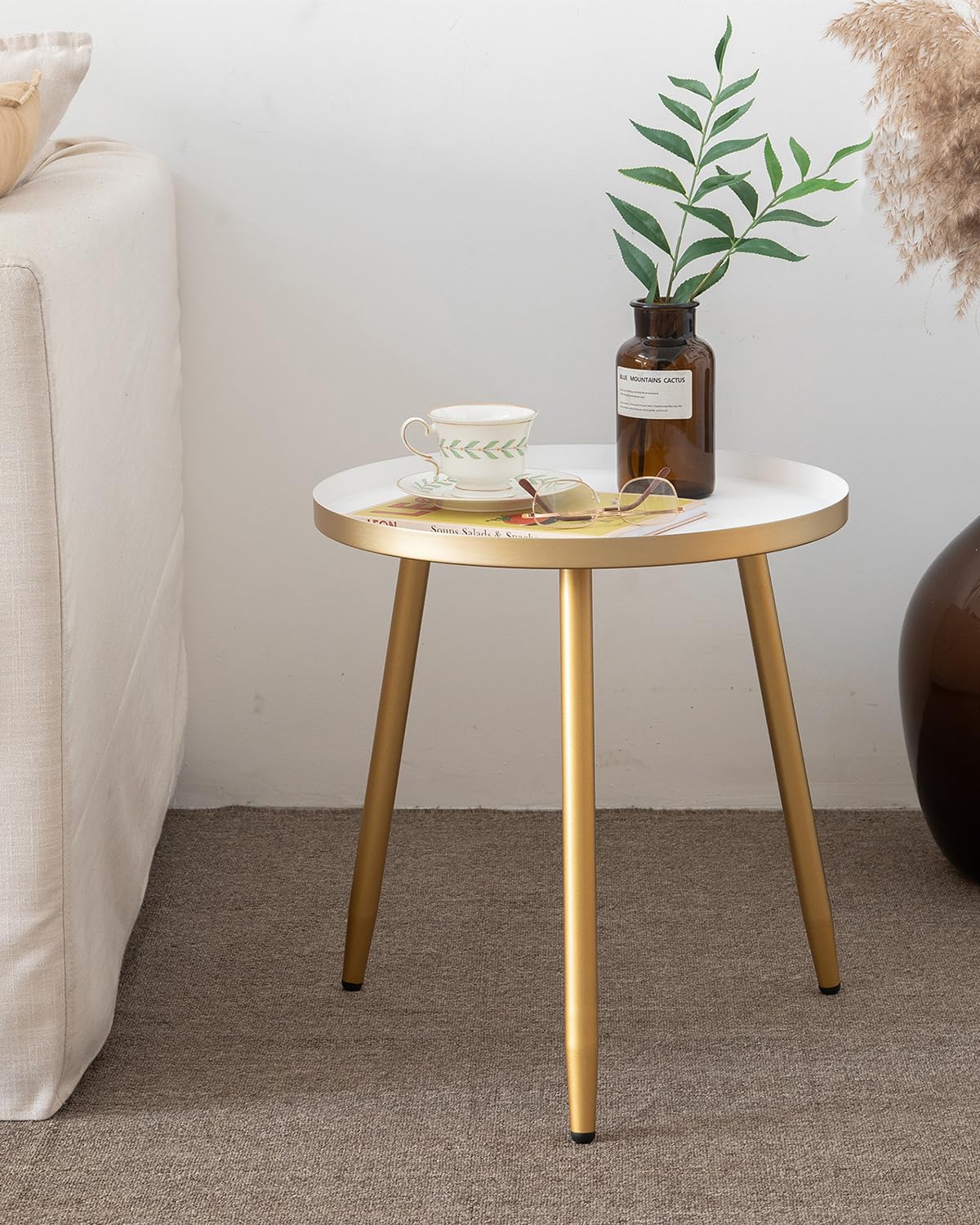 AOJEZOR Side Table: End Table for Any Room - Small Side Tables for Small Spaces All Matte Black with 3 Legged