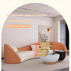 Couch Sets - Modern Curved Sectional Sofa Set with Chair, Stylish Sectional Couches with Coffee Table for Living Room, Office, Lounge, and Reception Areas (Orange Sofa-2 Sofa Chair, 78IN)