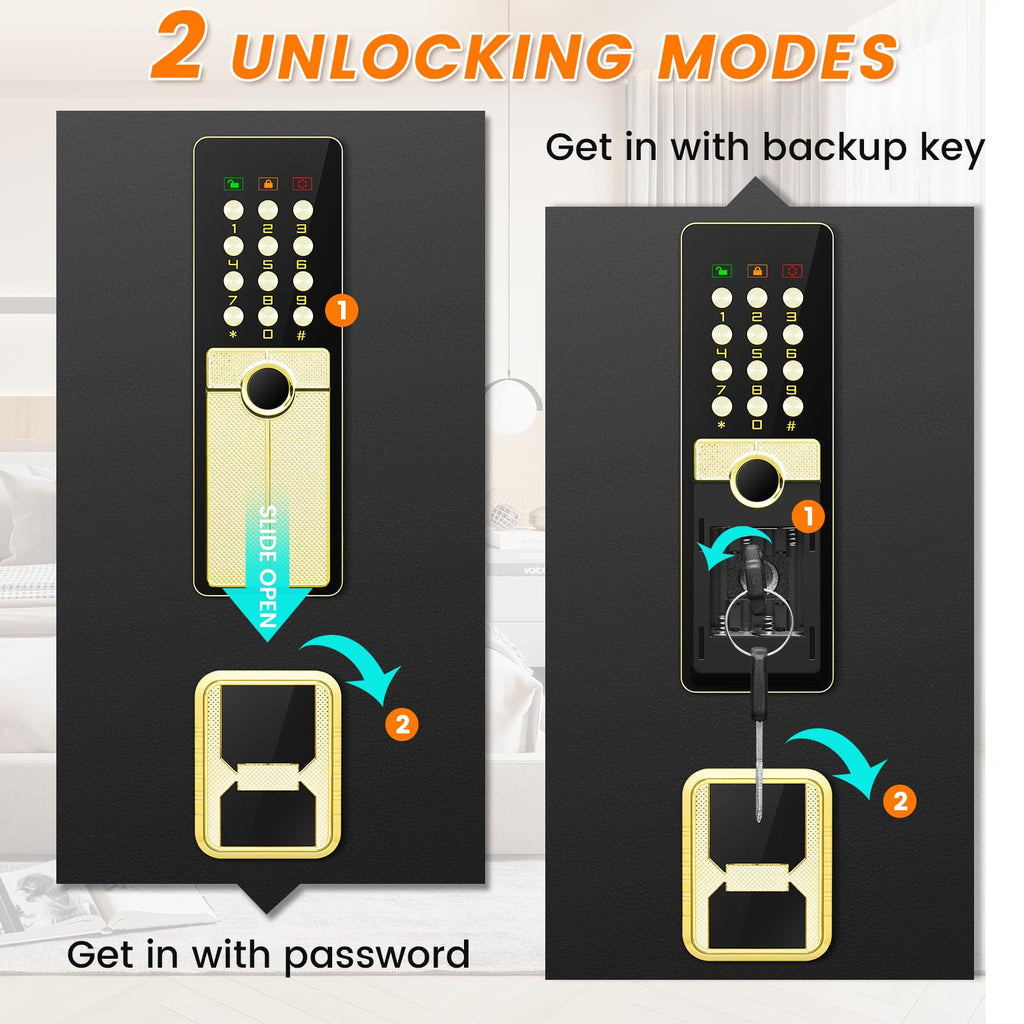 8.0 Cuft Extra Large Heavy Duty Home Safe Fireproof Waterproof, Anti-theft Home Security Safe Box with Fireproof Waterproof Bag and Electronic Keypad, Large Digital Safe for Home Business Office