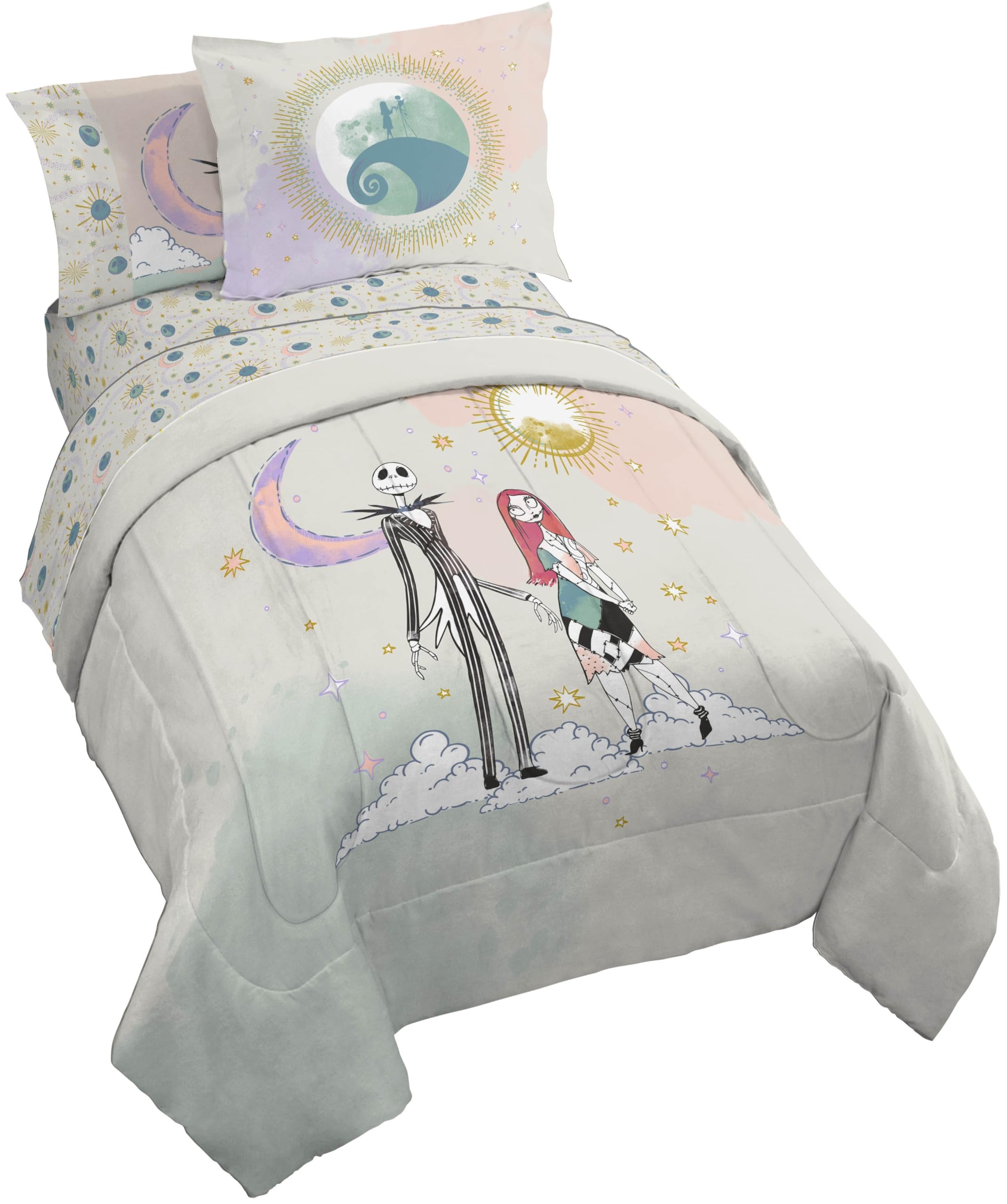 Jay Franco Minecraft Creeper Twin Comforter Set - 5 Piece Bedding Includes Sheet Set & Pillow Covers - Super Soft Gren & Gray Bedding