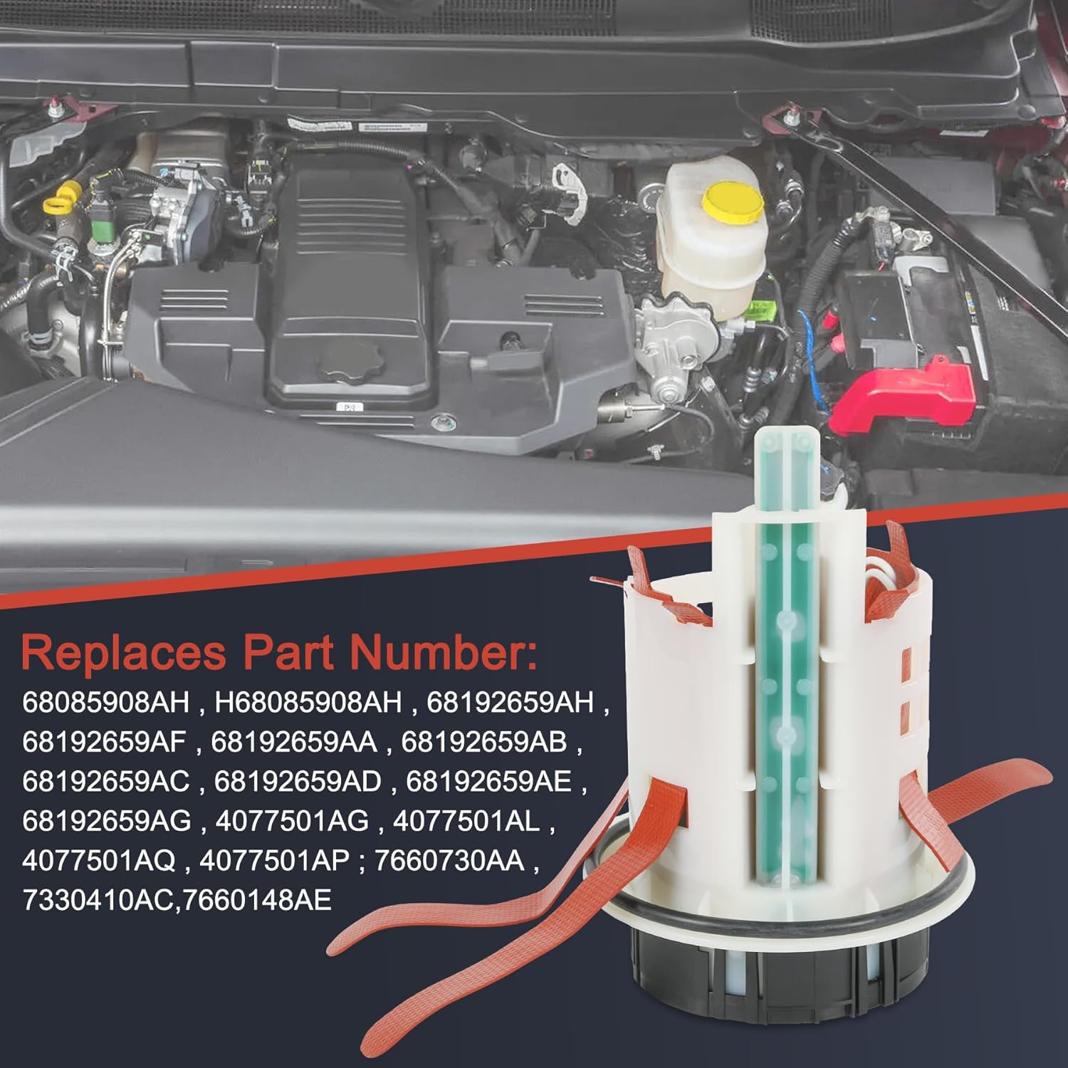 68085908AH DEF Pump Diesel Exhauset Fluid Pump/Heater Assembly Compatible with Ram 2500 3500 4500 5500 6.7 Cummins Diesel 2013-2018 Replaces 4077501AG,4077501AQ,68192659AA,68192659AH,7660148AE
