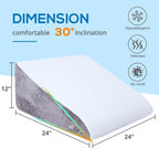 Sasttie Wedge Pillow, 12 Inch Memory Foam Bed Wedge Pillow for Sleeping, Acid Reflux, Back Pain, Post Surgery, and Snoring, Designed with Washable Cover, Cool Gray