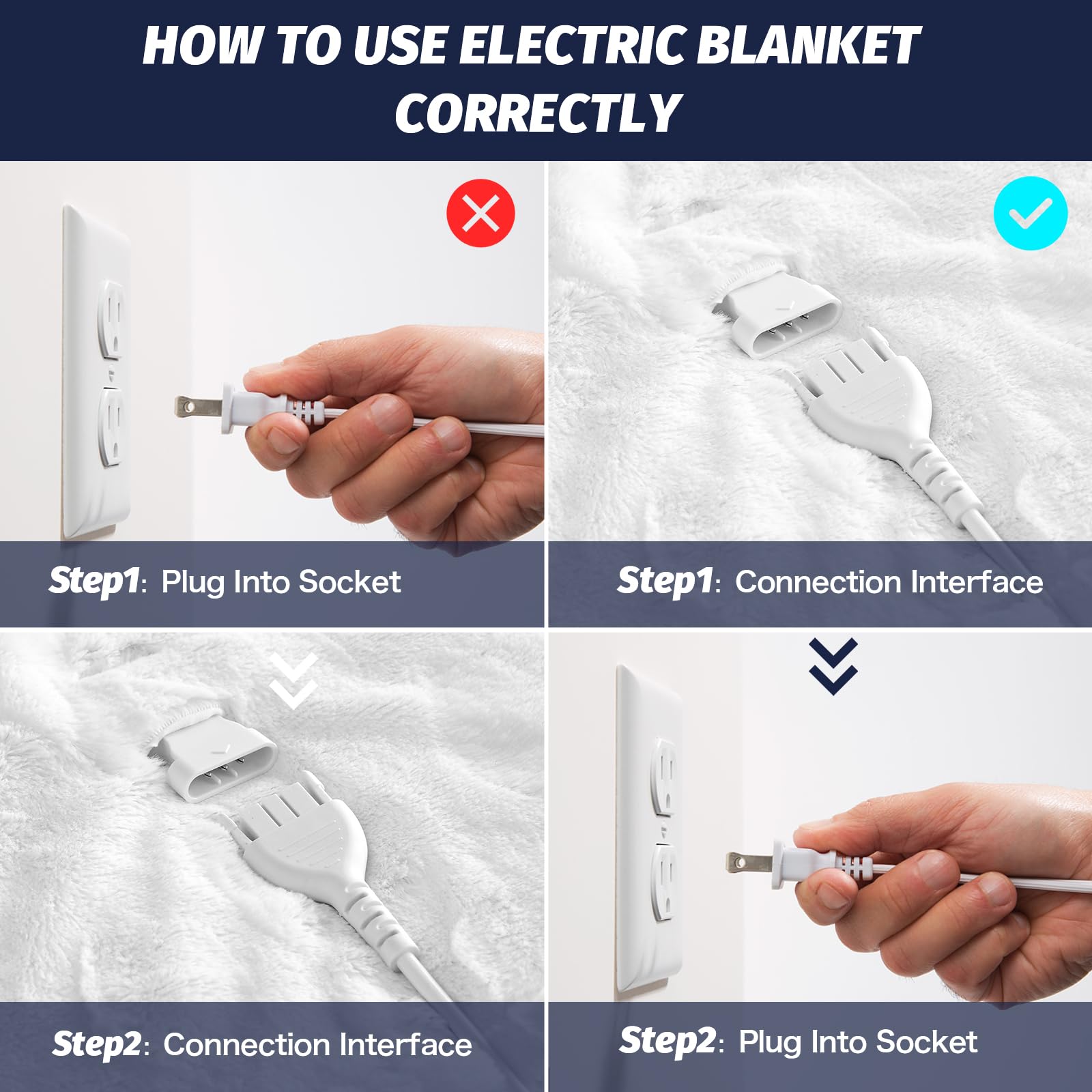 Manta Elétrica Aquecida OCTROT - Manta de Aquecimento em Sherpa de Lã para Sofá, Manta de Aquecimento de Pelo Sintético para Colo com Temporizador de 5 Posições e 10 Níveis de Aquecimento, Certificação ETL&FCC, para Adultos