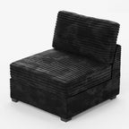 Modular Sectional Sofa,5 Pieces Sectional Couches for Living Room,L Shaped Cloud Couch Chaise Set, Black