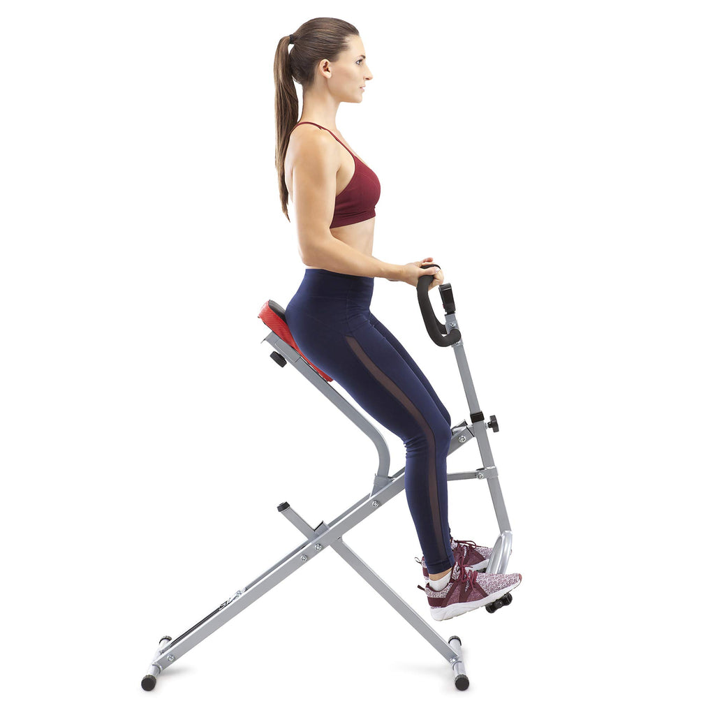 Marcy Squat Rider Machine for Glutes and Quads Workout XJ-6334, Silver & Black