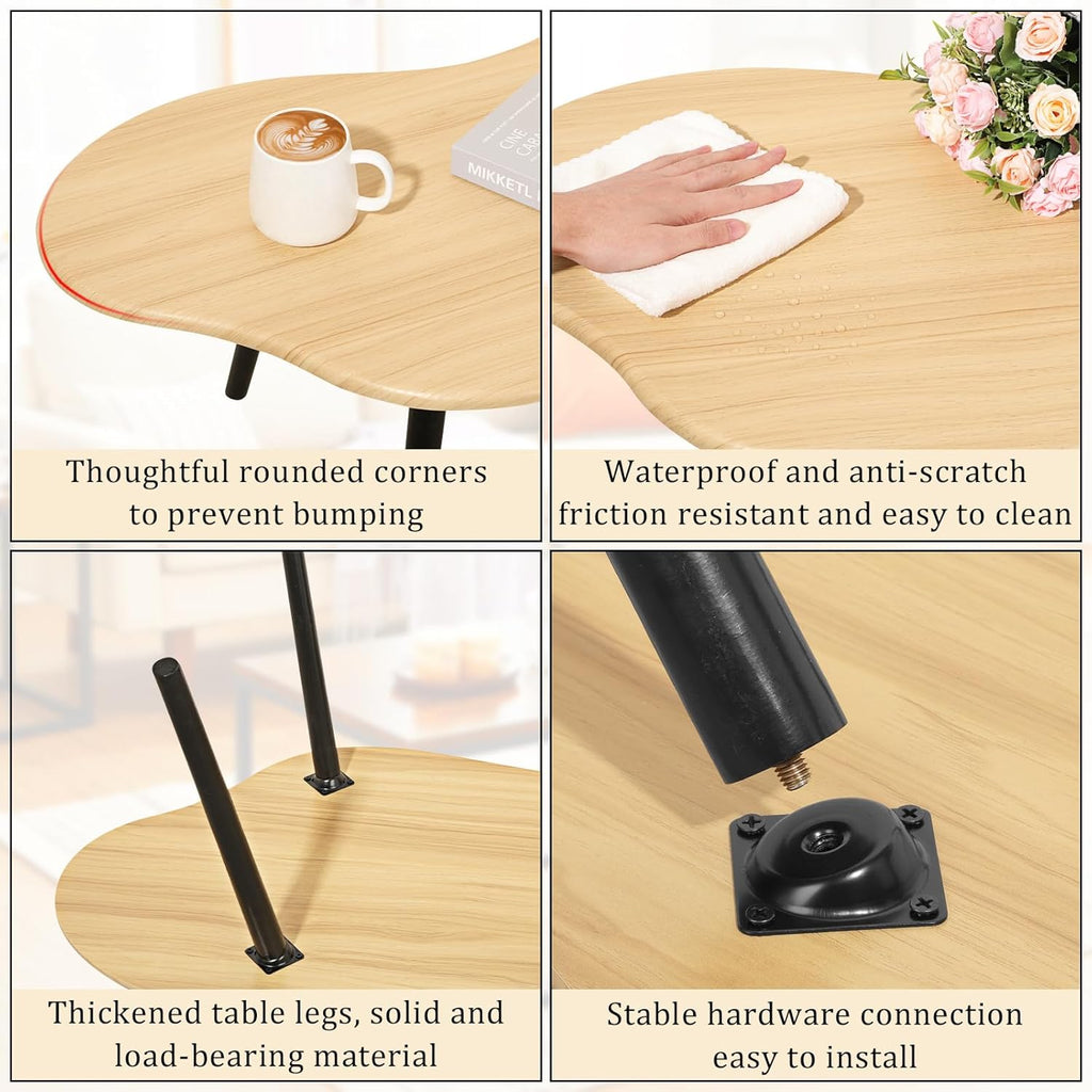 Small Coffee Table Cloud Coffee Table Modern Center Table Floor Table Walnut Irregular Coffee Tables Suitable for Living Room Small Spaces