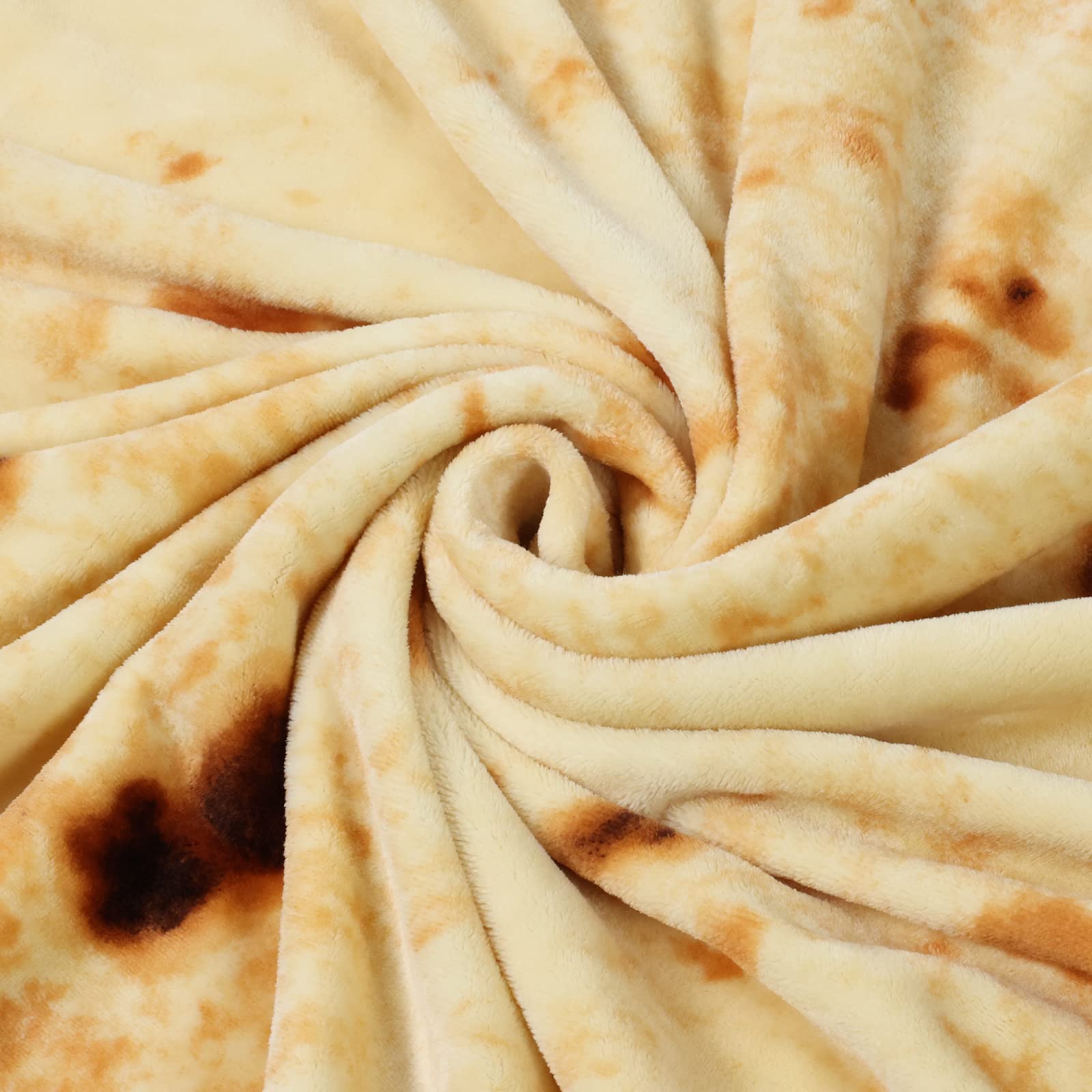 پتو پیچیده بوریتوی اکسروونت برای بزرگسالان و کودکان، پتو دو رو با وزن ۲۹۰ گرم با طرح غذای واقعی و خنده‌دار، پتو فانیل سوپر نرم با طرح تورتیلا نوآورانه، ۴۷ اینچ زرد