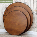 Folding Round Japanese-Style Tea Coffee Table Low Table, Foldable Dining Table, Study Table, Small Desk, for Tatami Sitting On The Floor Bedroom Bay Window Tea Room, Space Save(60 * 30cm)