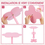 Pink Bow Side Table Small Wood End Table Coffee Coquettish Room Decor Pink Bedside Cocktail Drink Stand for Small Spaces Nightstand Bedroom Couch Chair