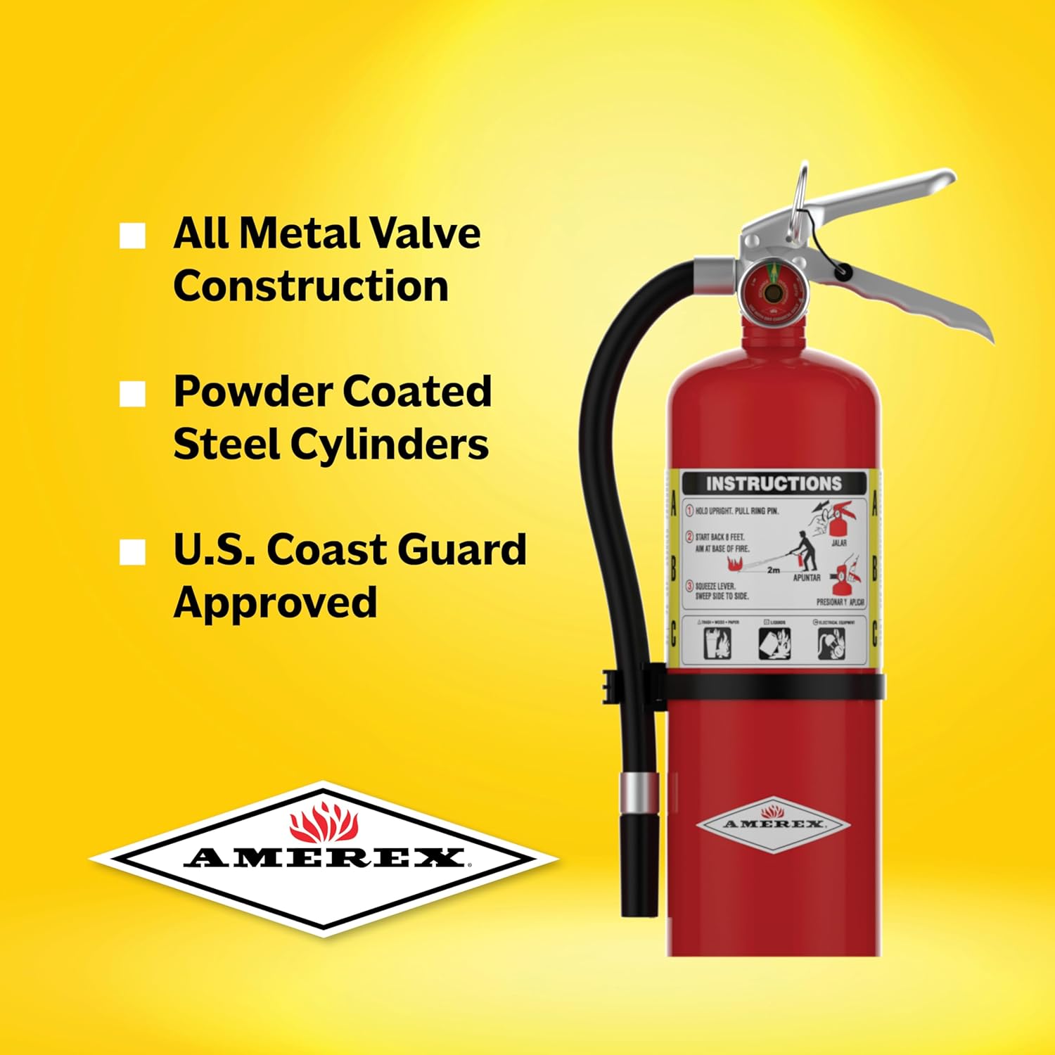 Amerex B402, 5 lb. ABC Dry Chemical Fire Extinguisher, with Wall Bracket