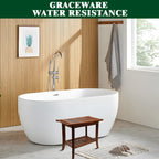 Graceware Teak Shower Bench, Shower Benches for Inside Shower to Sit on, Bathroom Bench Waterproof, Wood Shower Bench, Bench Seat for Bathroom and Entrance (Wooden Pattern, 22"×13"×19")