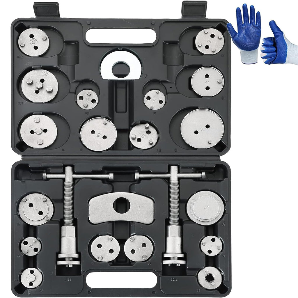 DASBET 24pcs Heavy Duty Disc Brake Caliper Tool Set Disc Brake Caliper Compressor Wind Back Tool Brake Spreading Tools (Red, 24pcs)
