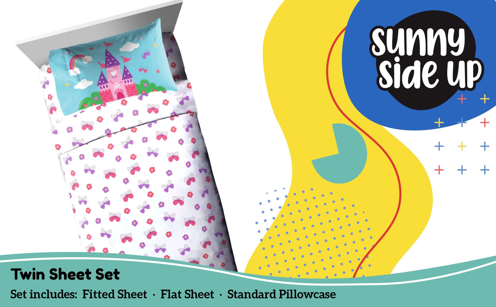 Sunny Side Up Minecraft Creeper & Animals Twin Sheet Set - 3 Piece Kids Bedding Set Includes Pillow Cover - Super Soft Microfiber Sheets