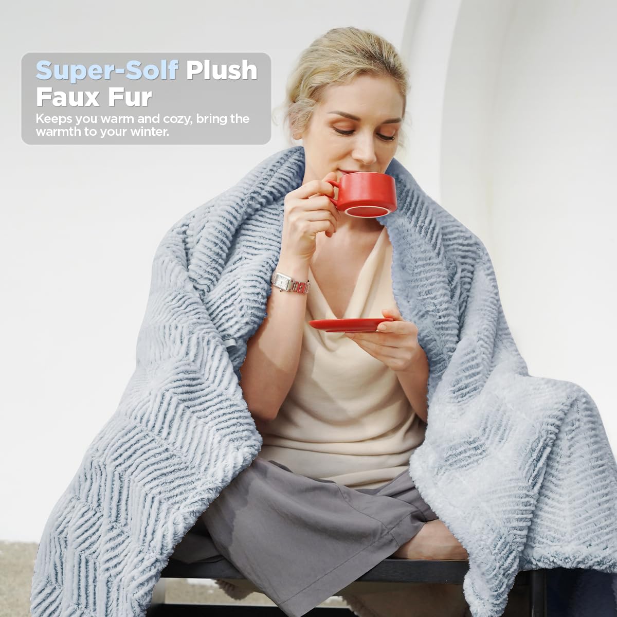 Opvarmet tæppe 50" x 60" - Opvarmet tæppe med 5 varmeniveauer og 3 timers automatisk slukning, maskinvaskbar, ETL &amp; FCC-certificering, overvarmebeskyttelse (Racoon) 