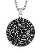 HAQUIL Viking Necklace, Skoll Hati Wolf Pendant, Viking Jewelry Gift for Men and Women