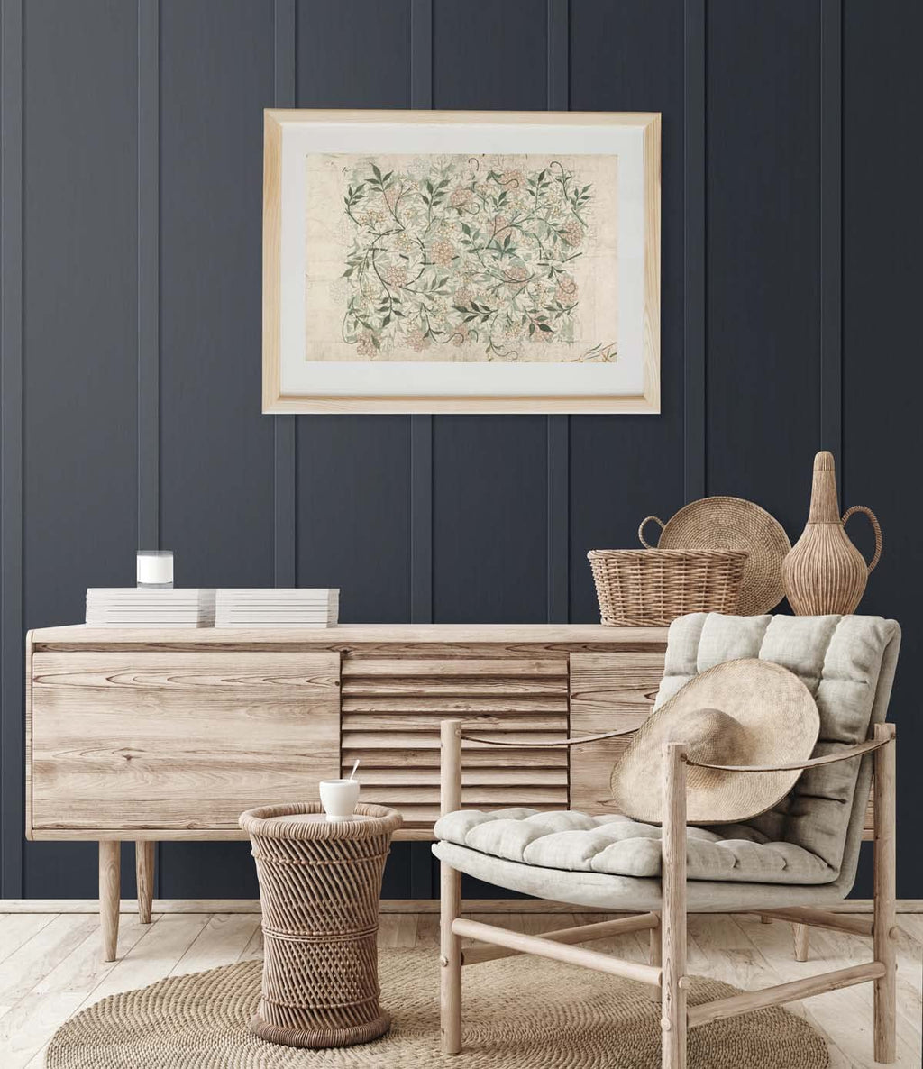 NextWall Faux Board and Batten Peel and Stick Wallpaper (Dark Blue)