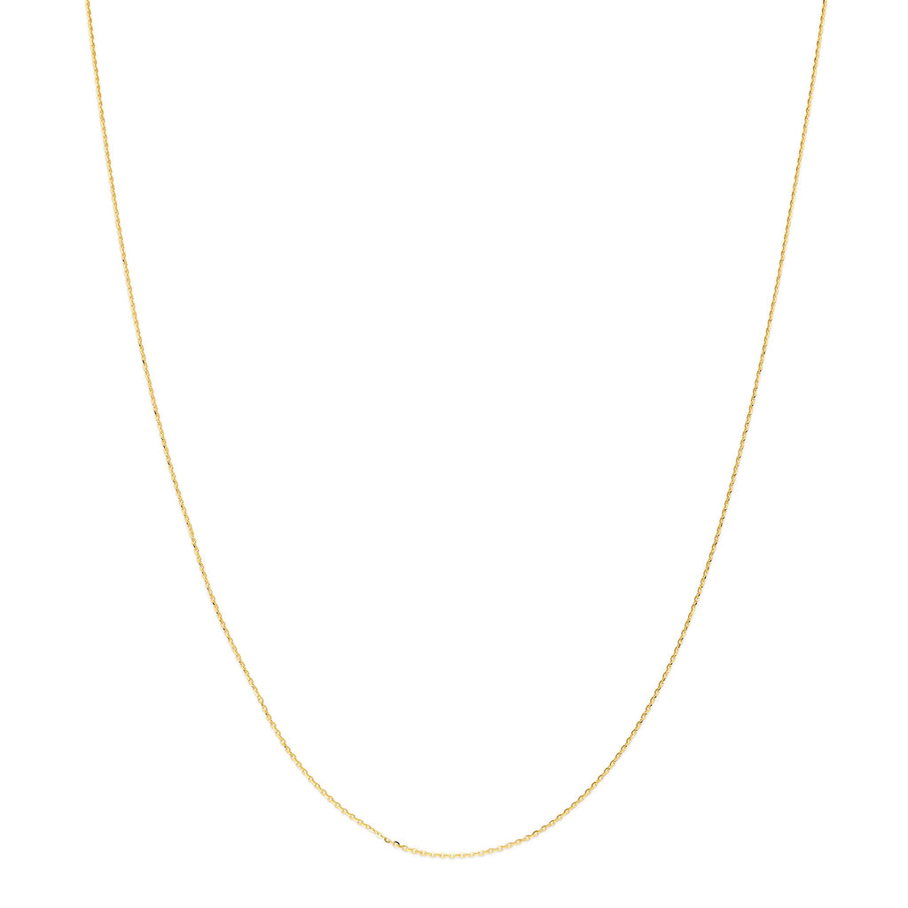 Colar de Corrente Singapura Sólida de Ouro Amarelo 14k REAL 1mm com Fecho de Argola de Mola - 18"
