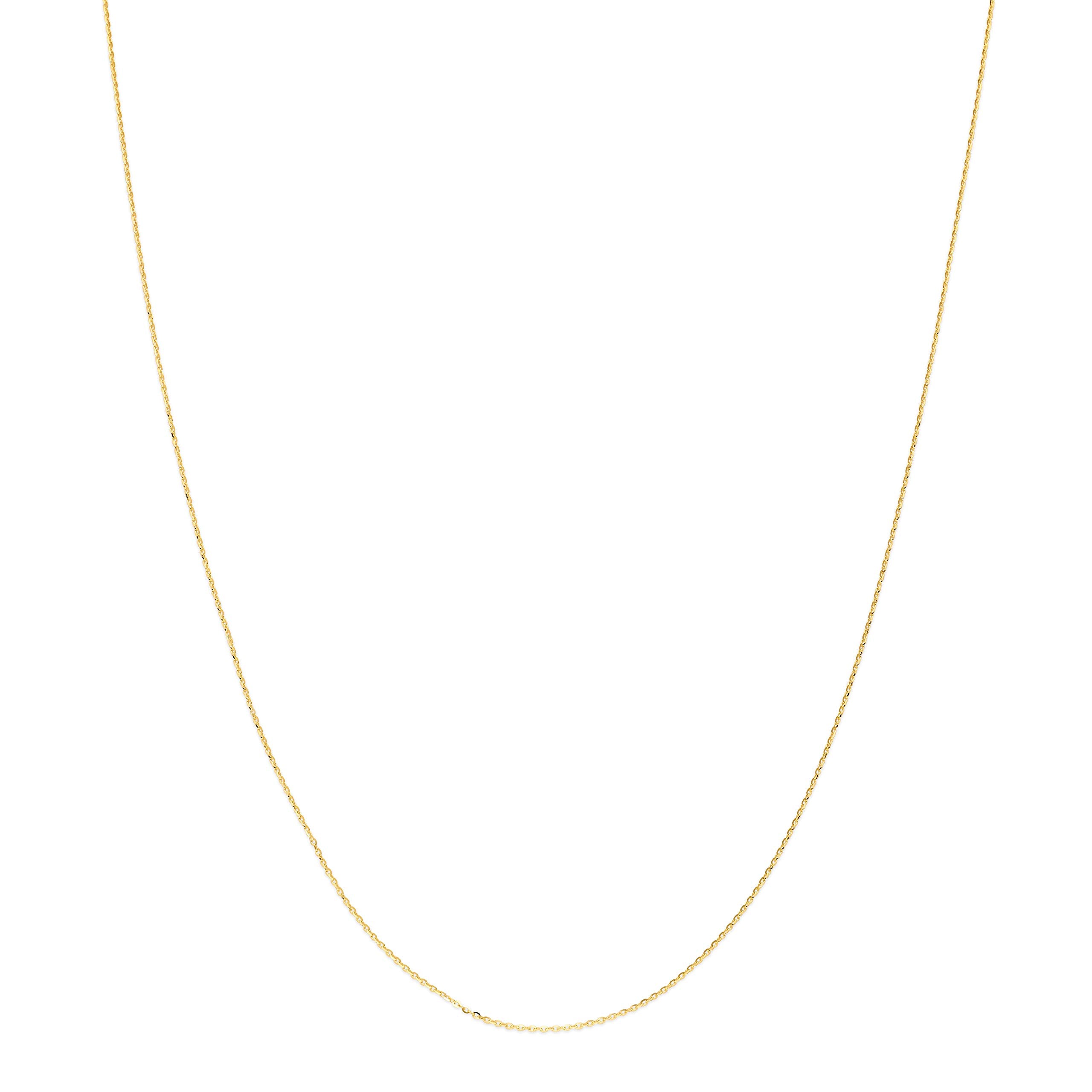 Colar de Corrente Singapura Sólida de Ouro Amarelo 14k REAL 1mm com Fecho de Argola de Mola - 18"