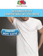 Fruit of the Loom Men's Crew Tee Undershirts, Moisture Wicking & Tag Free, Also Available in Big & Tall