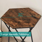 IBUYKE Side Table, Industrial Small End Table with Gold Metal Legs, Sofa Tables for Small Space, Coffee Accent Tables for Living Room, Bedroom, Office, Rustic Brown UTMJ064H