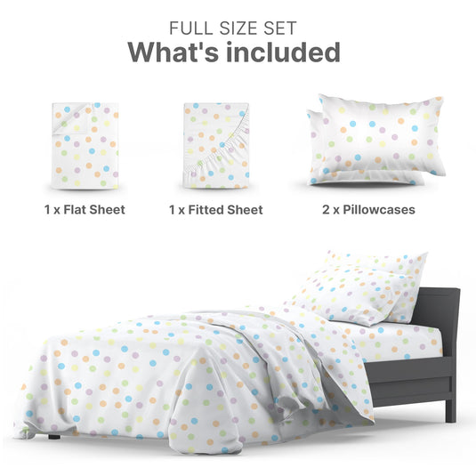 Kids Princess Full 4 Piece Sheet Set - Boys, Girls, Teens, Toddler - Easy Fit Deep Pockets - Breathable, Hotel Quality Bedding Sheets - Machine Washable - Wrinkle Free - Cute, Cozy, Soft - CGK Linens