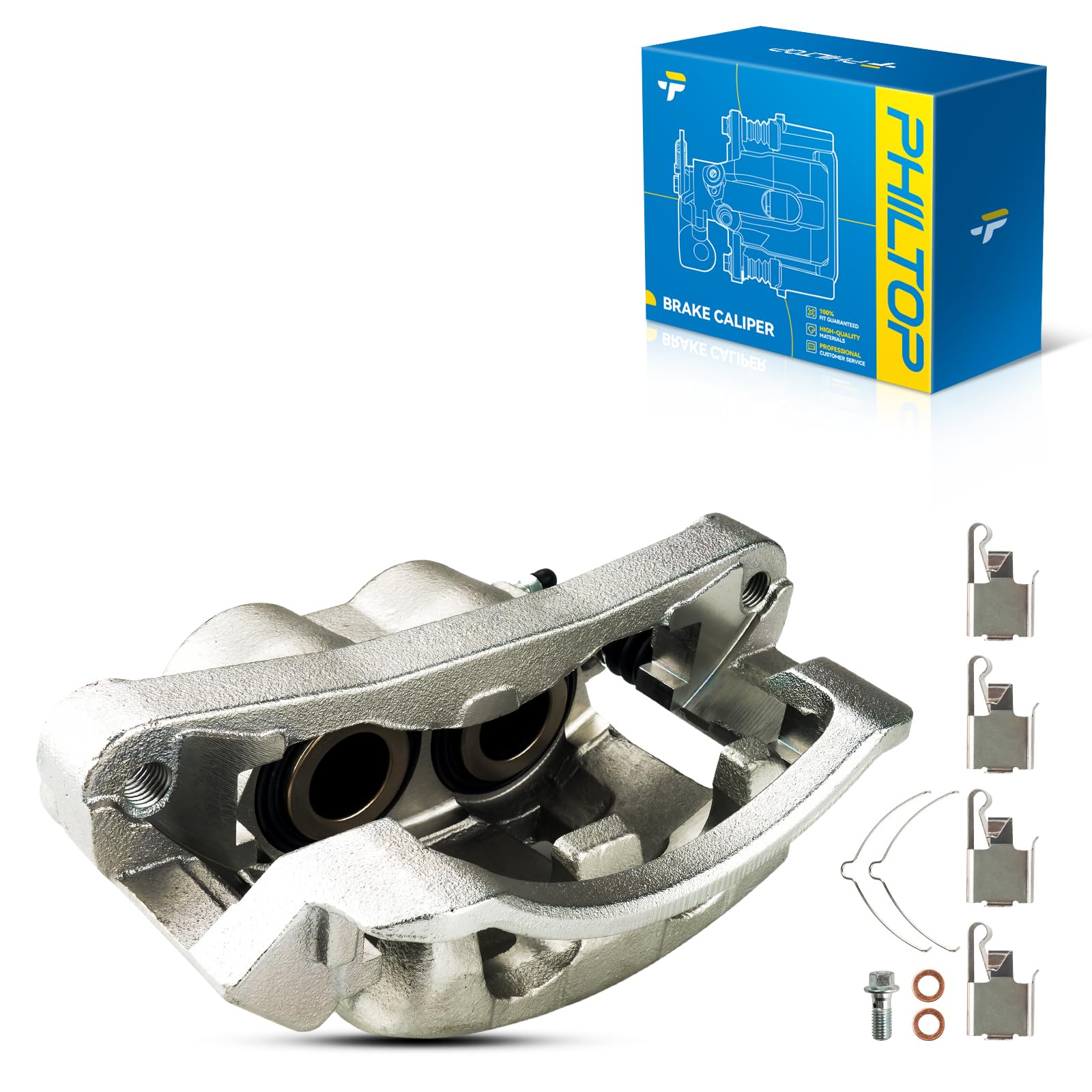 PHILTOP 18B5046 18B5047 Rear Disc Brake Caliper Assembly Fit for 2007-2017 Jeep Wrangler, 2008-2012 Jeep Liberty, 2007-2011 Dodge Nitro, 2018 Jeep Wrangler JK