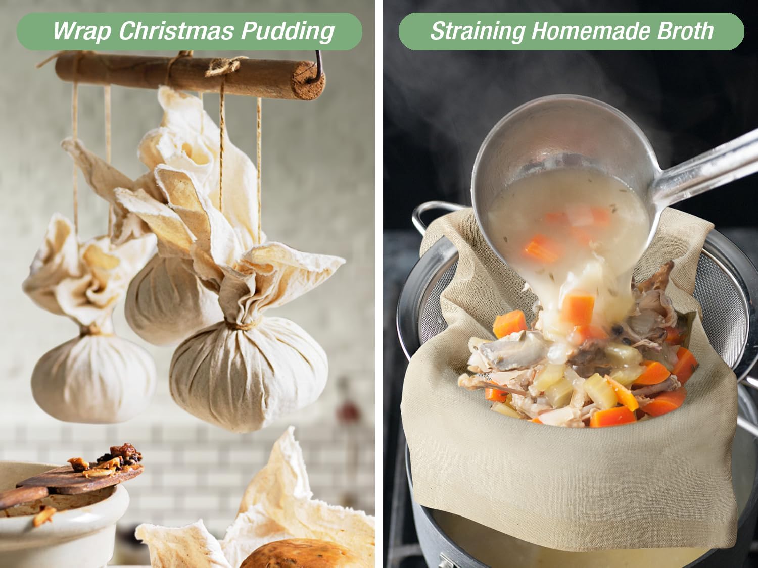 Olicity Cheese Cloths, Grade 90, 27 Sq Feet, Reusable Cheese Cloth with Closed Edges Unbleached Cotton Cheesecloth for Straining, Fine Mesh Fabric Muslin Cloth for Cooking, Rice,Sushi,Crafts - 3 Yards