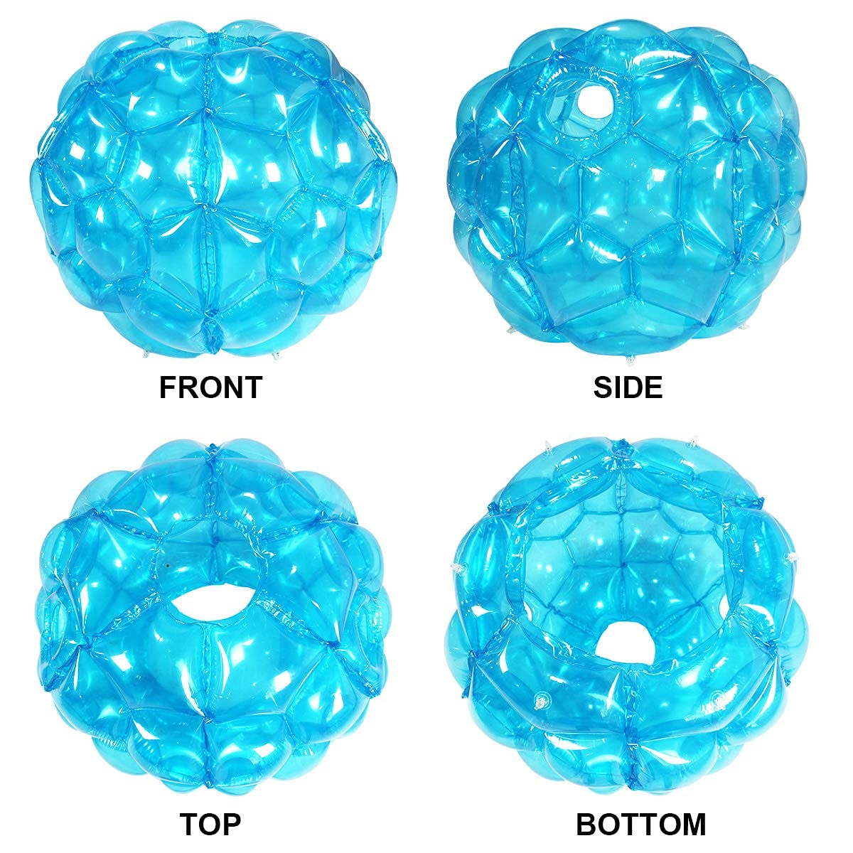 36 Zoll Sumo-Bälle für Kinder, Sumo-Bälle für Erwachsene, Riesiger menschlicher Hamster-Knocker-Ball für Kinderspiele im Freien im Team für 6+ (2 Stück, blau＋blau)