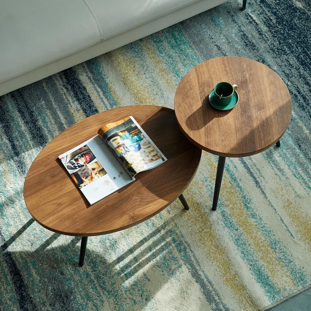 Set of 2 Coffee Table,Nesting Side Table, Living Room Sofa End Table