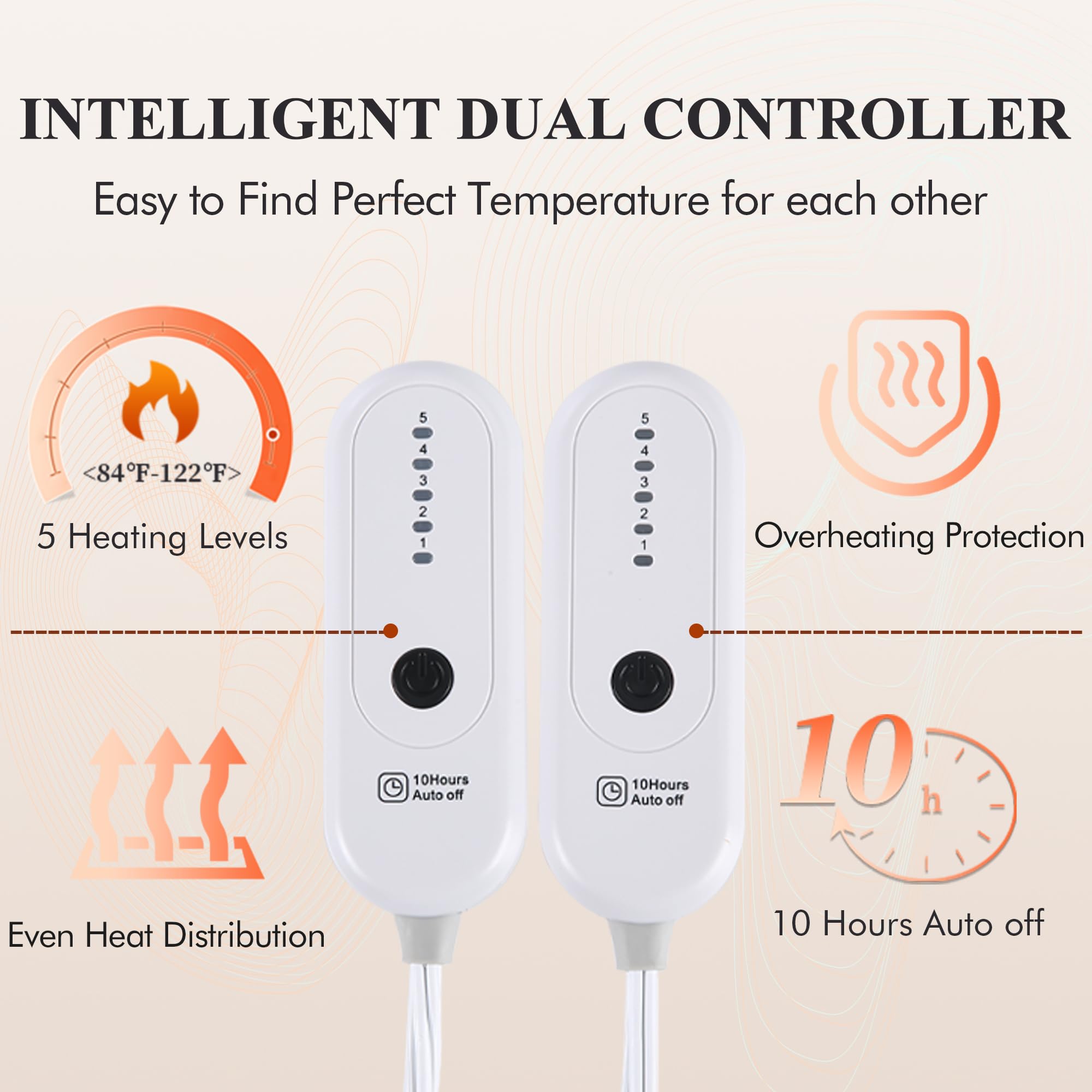 Heated Blanket Electric Blanket Full Size, Super Soft Cozy Upgraded Flannel Heating Blanket with 6 Heating Levels & 1-10 Hours Auto Off, Fast Heating & Overheat Protection, 72" x 84", Dark Gray