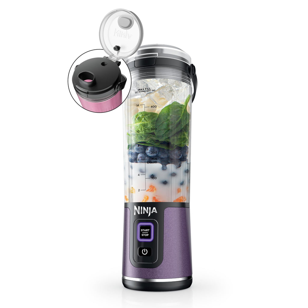 Ninja Blast Portable Blender, Cordless, 18oz. Vessel, Personal Blender For-Shakes and Smoothies, BPA Free, Leakproof-Lid and Sip Spout, USB-C Rechargeable, Dishwasher Safe Parts, Tinted Aqua, BC151AQ