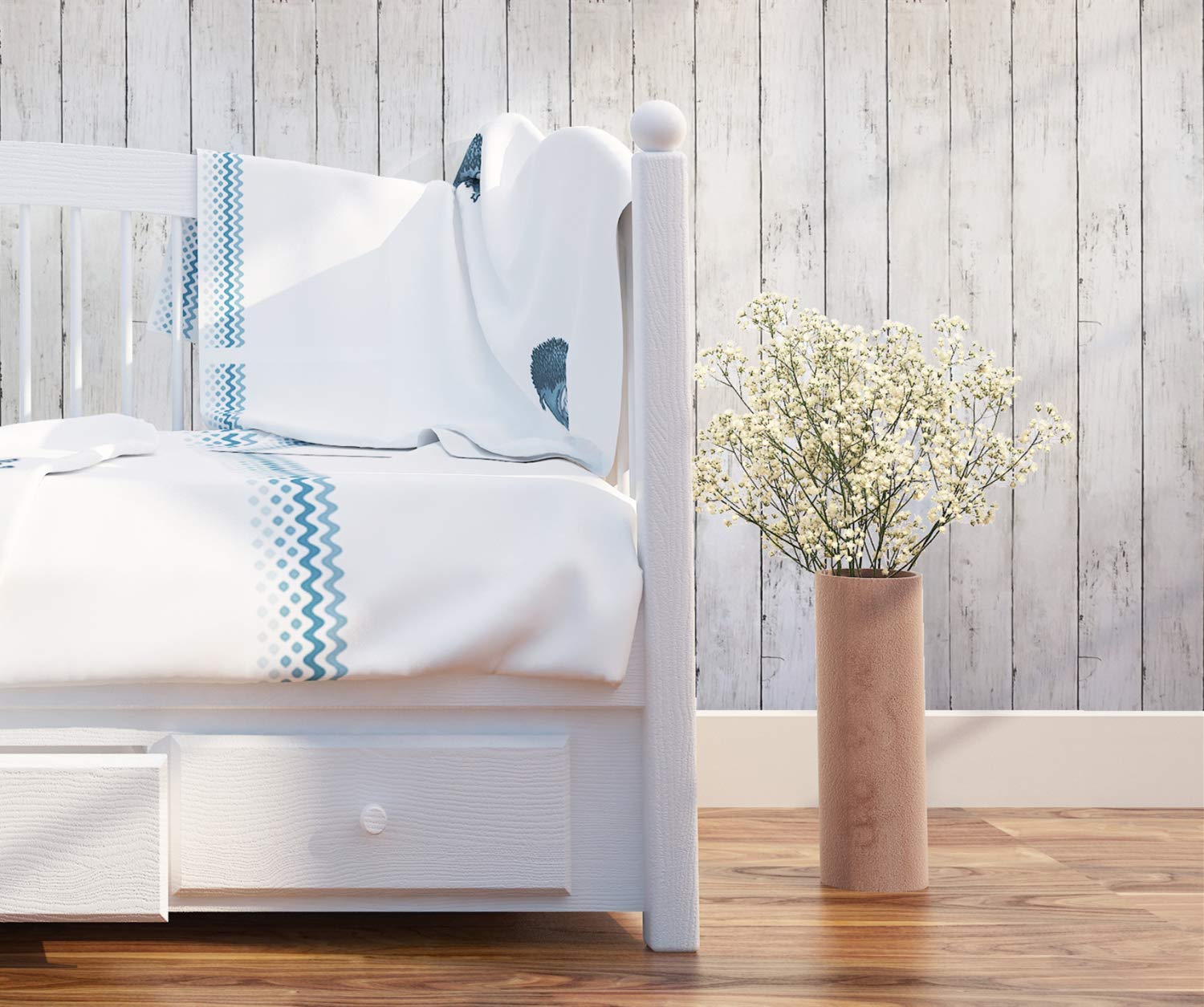 CiCiwind Beyaz Ahşap Yapışkanlı Duvar Kağıdı 197"x17.7" Beyaz Ahşap Duvar Kağıdı Beyaz Ahşap Çıkarılabilir Vintage Ahşap Plank Duvar Kağıdı Kendinden Yapışkanlı Dekoratif Duvar Kapatma