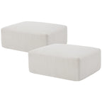 Sectional Cloud Boneless Sofa Couches for Living Room-113'' Beige 3 Seater U-Shaped Modern Lounge Couch-No Assembly Modular Corduroy Convertible Sponge Sleeper Sofas with Chaise for Home House