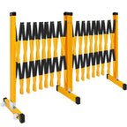 Amylove Expandable Barricade Security Yellow Black Mobile Parking Barrier 44 Inch High Driveway Fence Retractable Traffic Folding Portable Gate for Outdoor Road Garage Construction(16.4 Feet)