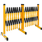 Amylove Expandable Barricade Security Yellow Black Mobile Parking Barrier 44 Inch High Driveway Fence Retractable Traffic Folding Portable Gate for Outdoor Road Garage Construction(16.4 Feet)
