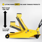 YELLOW JACKET Low Profile Floor Jack with Dual Pumps Quickly Lift Hydraulic Car Jack with Pad, 4 Ton (8,800 lb) Capacity