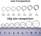 Hypoallergenic Nose Rings 20G 18G 16G 14G 12G 10G 8G 316l Surgical Steel Septum Jewelry Hinged Segment Ring Body Piercing Nose Hoop Lip Rings Nose Helix Cartilage Rook Earrings