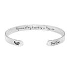 JoycuFF Memorial Gifts for Loss of Mom Dad in Memory of Jewelry Sympathy Bracelet Bereavement Cuff Secret Message Engraved Grief Gifts for Women