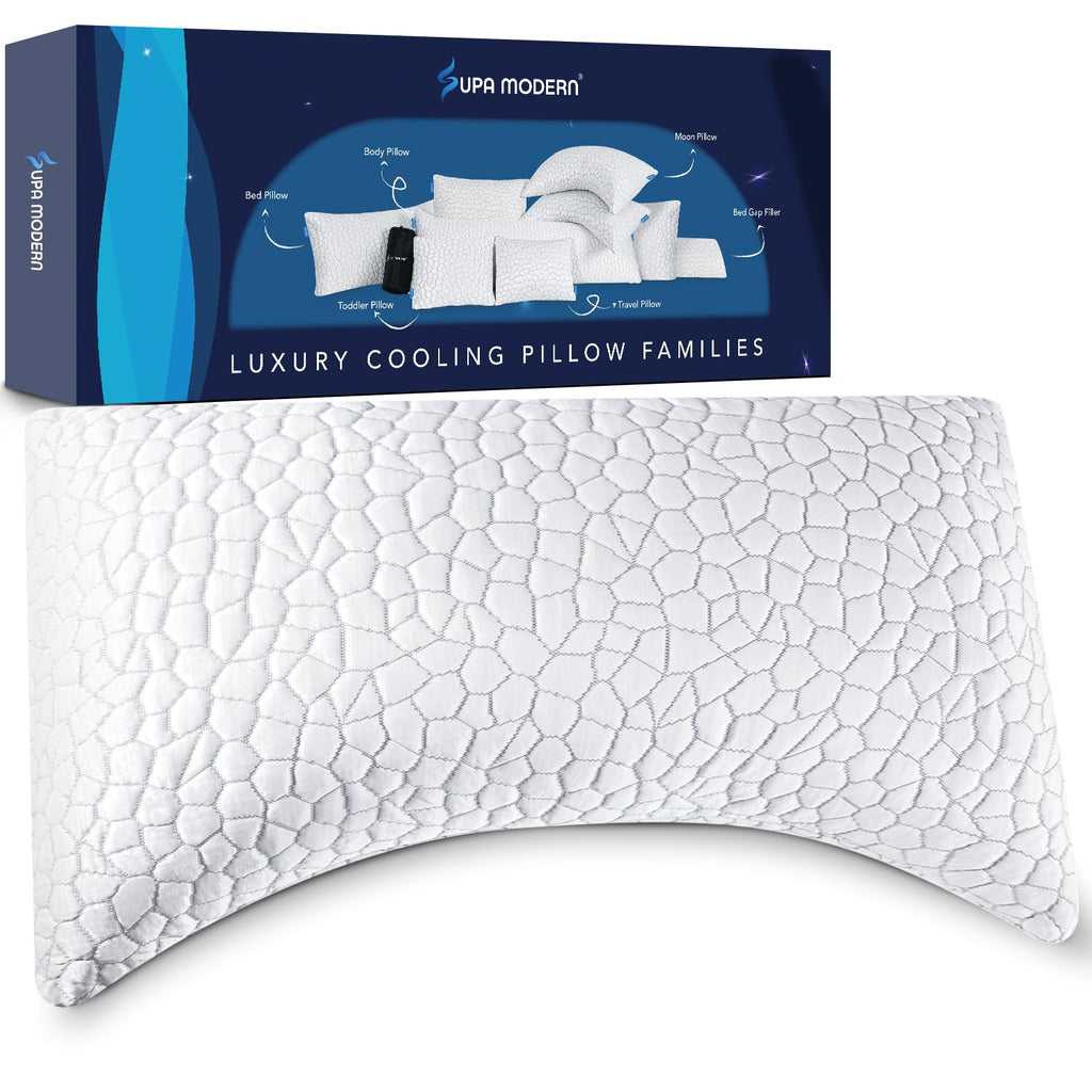 SUPA MODERN охлаждающие подушки для сна 2 шт. подушки из измельчённой пены с эффектом памяти регулируемые прохладные подушки для сна на боку, спине и животе роскошные гелевые подушки размера Queen комплект из 2 шт. съемные моющиеся чехлы