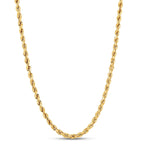 SHOP WGS italiensk 14K solid guldbelagt rebkæde halskæde til mænd og kvinder diamantcut med hummerlås italiensk 14K ægte guldsmykker gaver (22 tommer, 2MM)