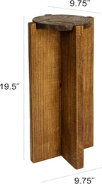 Creative Co-Op Paulownia Wood Round Accent Table, Brown