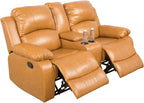Bonded Leather Living Room Furniture Set Reclining Sofa Set Loveseat Furniture Sets in Living Room Sofa Recliners (3 Pieces, Brown)