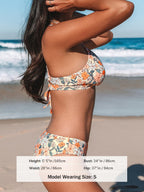 CUPSHE Bikini Set for Women Two Piece Swimsuits V Neck Low Rise Crisscross Back Self Tie Spaghetti Straps,S