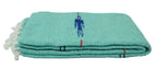 Open Road Goods Mint Green/Teal Thunderbird Heavyweight Yoga Blanket- Made for Yoga! Hand-Made Mexican Blanket (Acrylic Blend, XL)