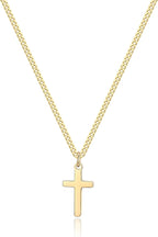 Joxevyia Cross Necklace for 14K Gold Filled Stainless Steel Small Cross Pendant with Cuban Chain Necklace Simple Faith Jewelry Christmas Gift for Men Women 16-24 Inches