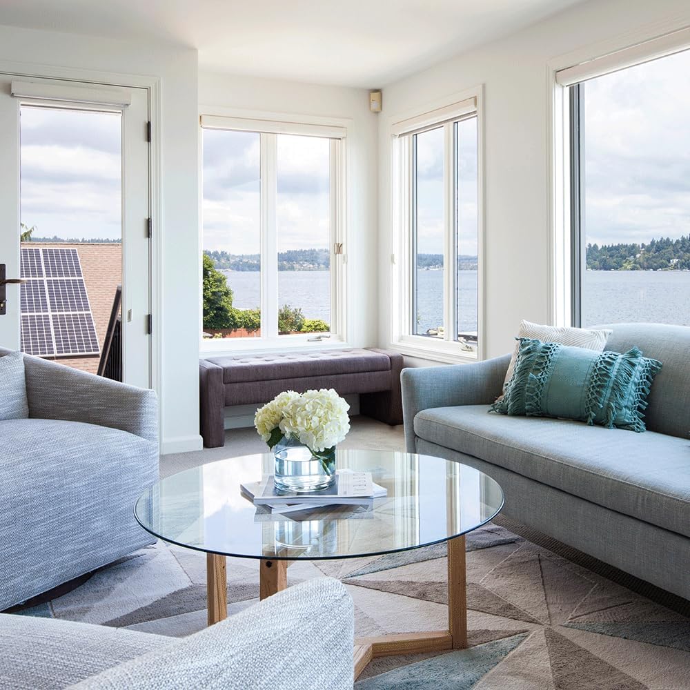 25 inch Round Glass Table Top - Tempered - 1/4" Thick Glass Surface, Safe Flat Polished, Multipurpose for Dining Table, Patio, Coffee and End Table