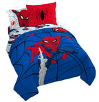 Jay Franco Marvel Spidey and His Amazing Friends Team Spidey 5 Piece Twin Size Bed Set - Includes Comforter & Sheet Set Bedding - Super Soft Fade Resistant Microfiber (Official Marvel Product)